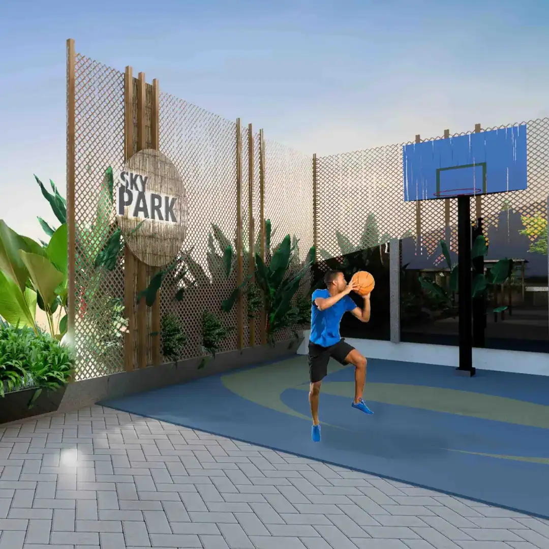 Basketball court at Yamuna Sky City